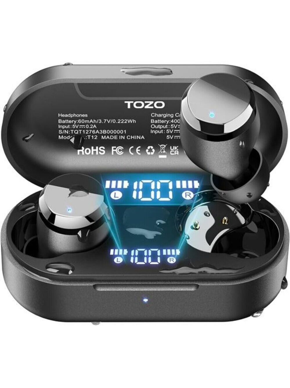 Wireless Bluetooth Earbuds Noise Cancelling Waterproof Headphones 55Hr Playtime